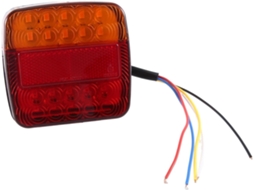 Luz Led Quadrada De 12v, Bicolor, Universal Para Carros, Com Capa Vermelha