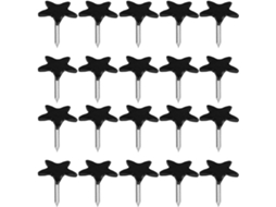 100 Unidades De Tachinhas Metálicas Pretas Em Formato Estrela Cinco Pontas, Planas E Duráveis, Ideais Para Quadros De