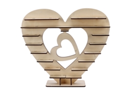 Porta Chocolate De Madera Corazón Ecológico Fácil De Montar Duradero Reutilizable Mini Porta Tarta Para Fiesta Boda