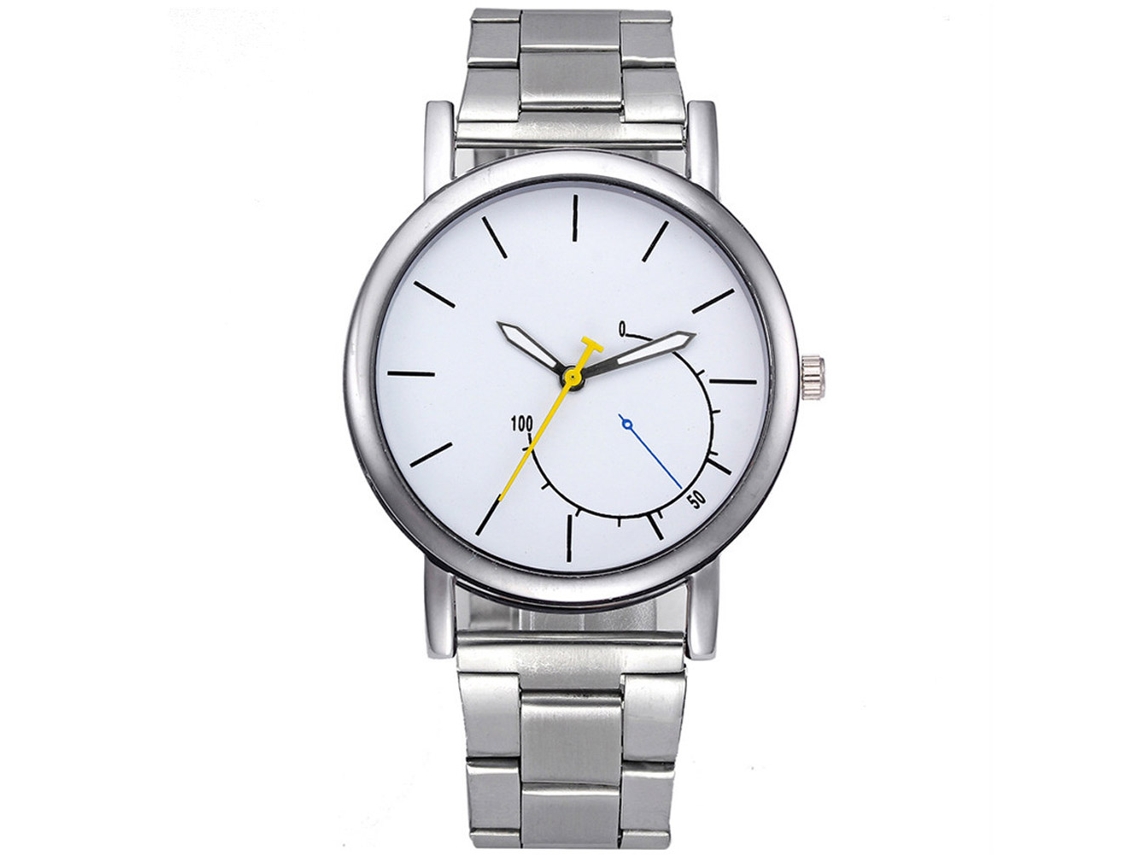 Reloj De Pulsera Analógico De Cuarzo Unisex Para Hombres Mujeres Estudiantes Con Correa De Acero (blanco)
