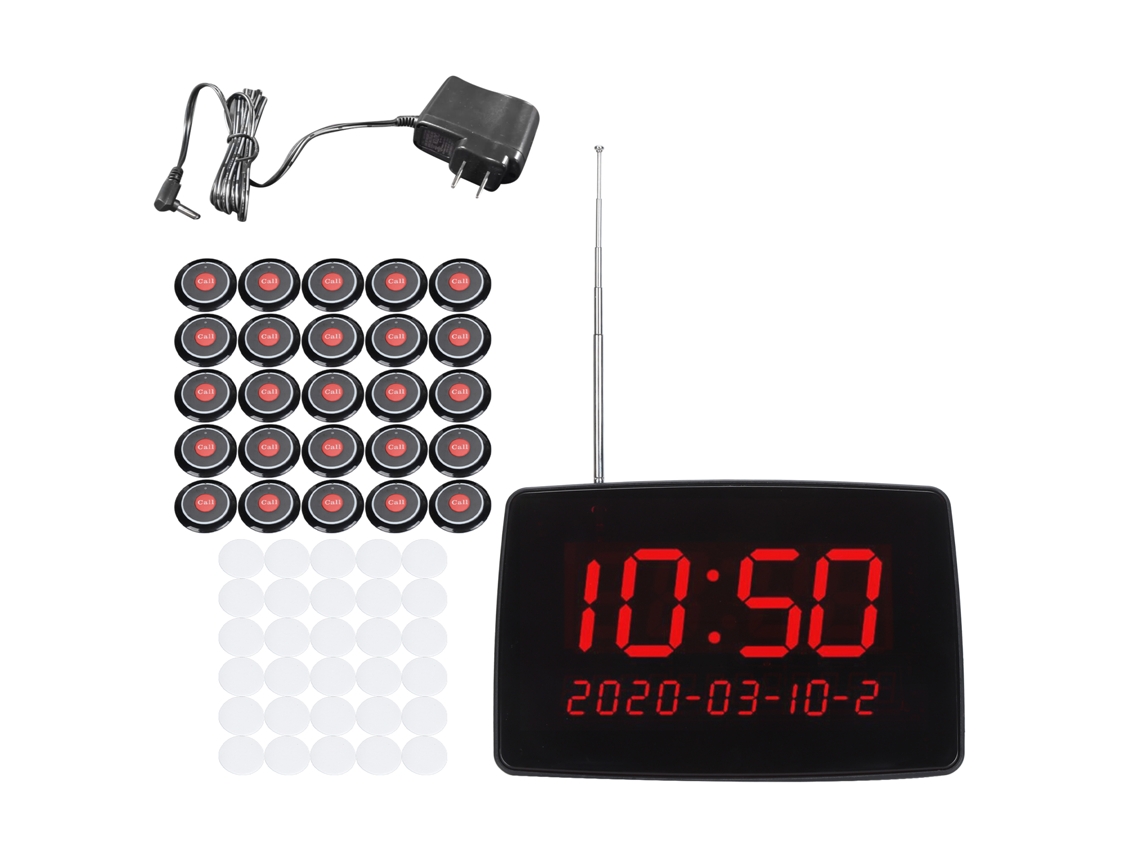 Sistema Chamada Sem Fio Ipx4 30 Botões 100-240v Plug Us