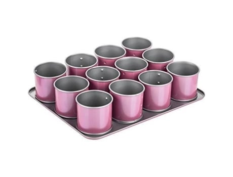 Conjunto de 12 mini formas para tortas com revestimento antiaderente para bolos pequenos da Creative Studio. Zenker