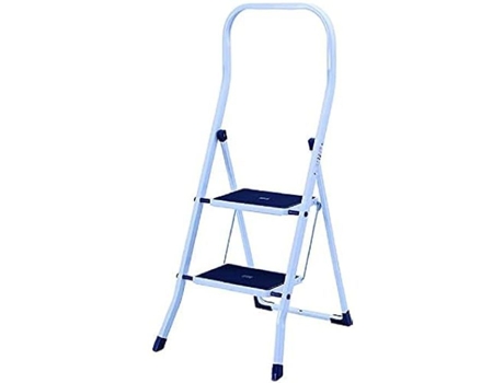 Banqueta de Aço com 2 Degraus VIGOR Branco Antiderrapante Simples 48 Cm 150 kg