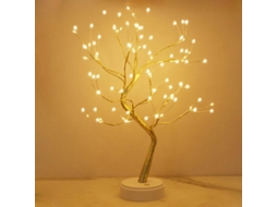 Árvore de Luzes Led, Árvore com Luz Branca Quente, Árvore com Luzes de Galhos Ajustáveis, 108 Leds, Alimentação Usb/bateria, Fm BRILVIBERA