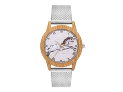 Reloj Analógico De Cuarzo Con Correa De Malla Simple Unisex Zhoulianfa (plata)