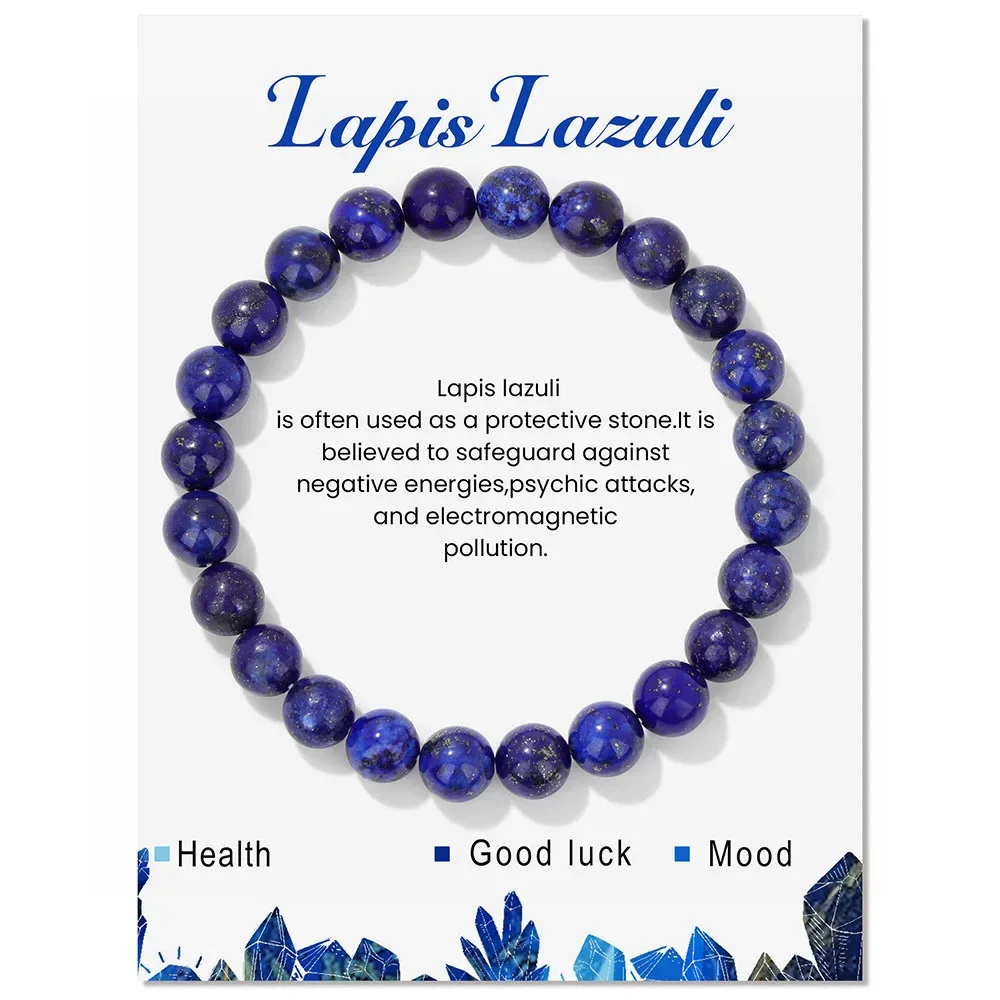 Pulseira de Hematita Magnética Natural , Joia para Meditação Dos Chakras MDUG (lápis lazúli 21cm)