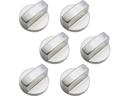 Perillas De Controle Universal De Metal Para Cozinha A Gás Com Diâmetro De Vástago De 6mm, 6 Peças, Aço Zinco Prata