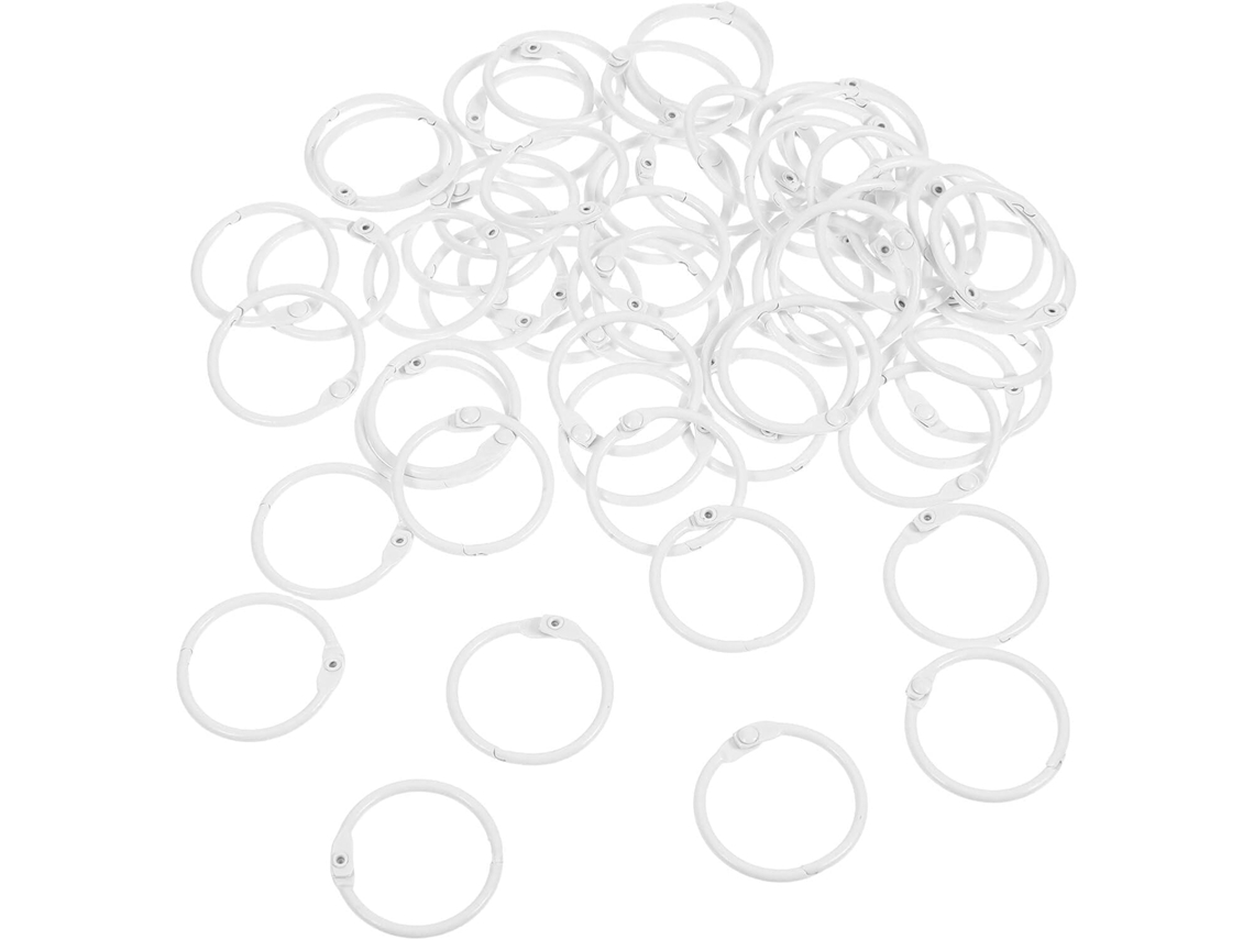 Anéis metálicos Coheali de 25 mm, 80 unidades, organizador de arquivos de mesa com argolas redondas.