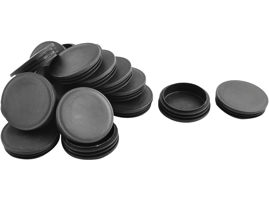 Ruilogod Rolhas Plásticas Redondas Com Nervuras, 74mm De Diâmetro, 20 Unidades, Pretas