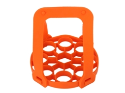 Prateleira de silicone para cozinhar ovos anti queimaduras com alças para panela de pressão laranja