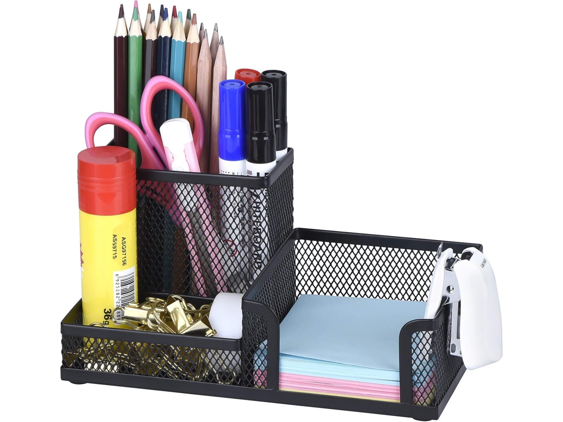 Organizador de Mesa em Tela Metálica com Porta, Canetas, Suporte para Canetas de Mesa, Organizador de Mesa BRILVIBERA