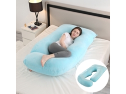 Almofada de Gravidez, Almofada para Dormir de Suporte Integral para o Corpo com Capa Removível,azul Claro/175x90x65cm DIGITALLAB