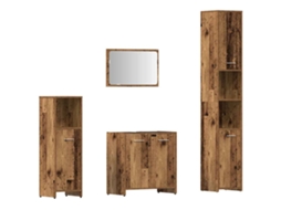 4 Pcs Conj. Móveis Casa Banho Madeira Velha MAISON EXCLUSIVE