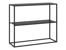 Mesa de Console preta com 2 prateleiras BTFORUS