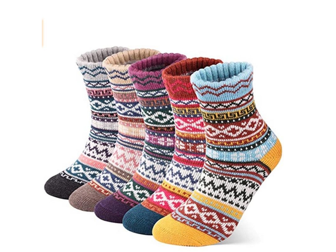 5 Pares de Meias Grossas de Lana, Tamanho 5-8 UK | S/MARCA