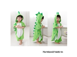 2026 toalla de Banho para Bebê de Algodão Amigável À Pele Absorvente Estilo Dinossauro Unissex com Capuz Verde 70x140cm