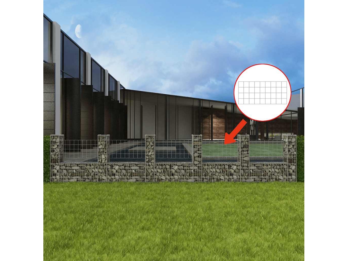Vidaxl Cesto Gabião Em Forma De U Aço Galvanizado 570x20x100 Cm