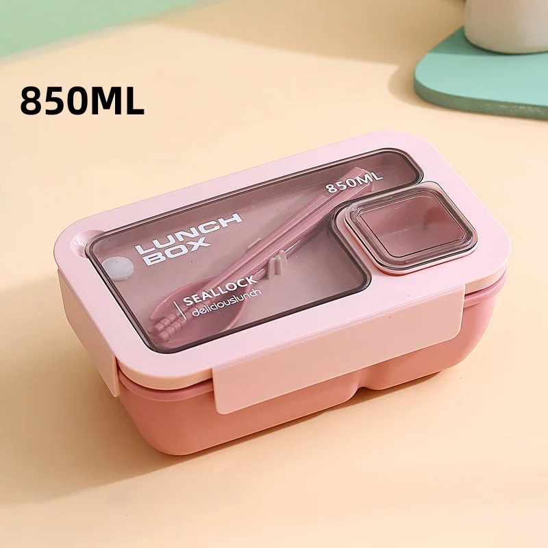 Lancheira Portátil para Crianças, Inclui Lancheira e Talheres Próprios para Micro ondas. MDUG (rosa 850ml)