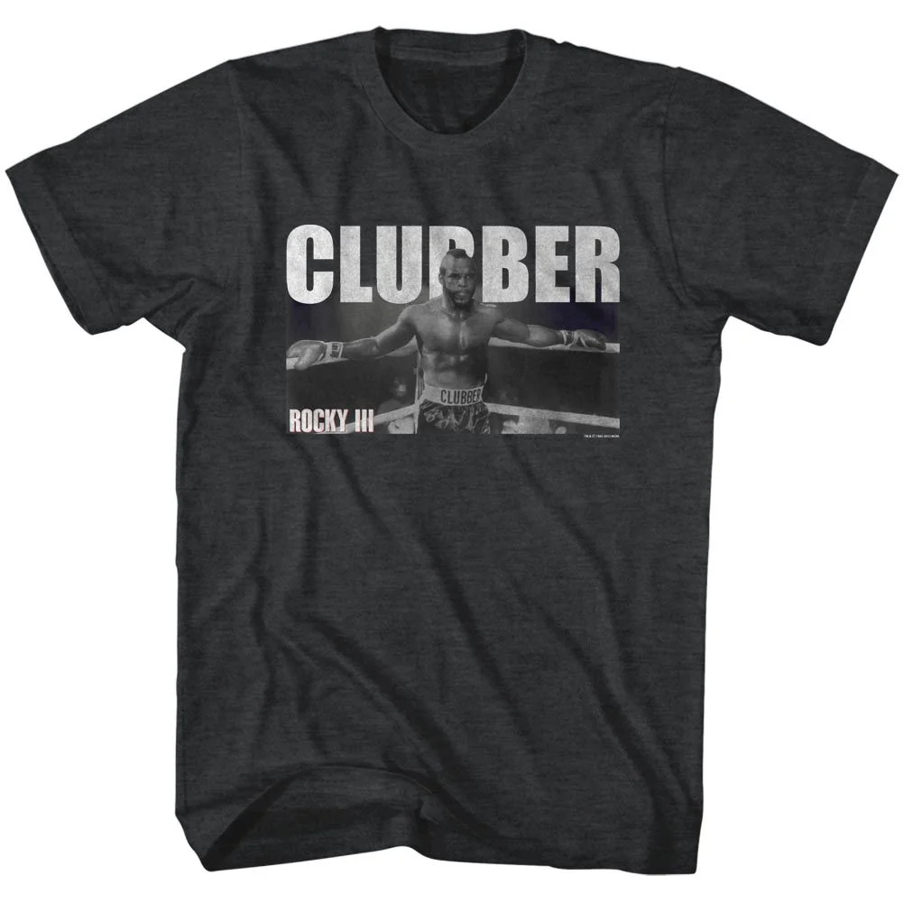 Unisex Adult T-shirt Rockinstone Rocky Movie Clubber Heather Black Sizel