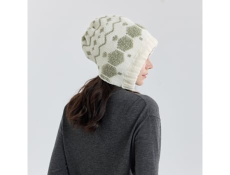 Gorro De Mulher Kyky Tricã Hexagonal Formato Floco Simples Folgado Circunferãªncia Cabeã Ampla Lã Multicor (tamanho Ãºnico.)