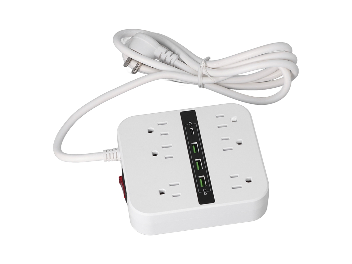 Laxiscreed Adaptador De Tomada Com Proteção Contra Sobrecarga E Caixa Em Pc Retardador De Fogo