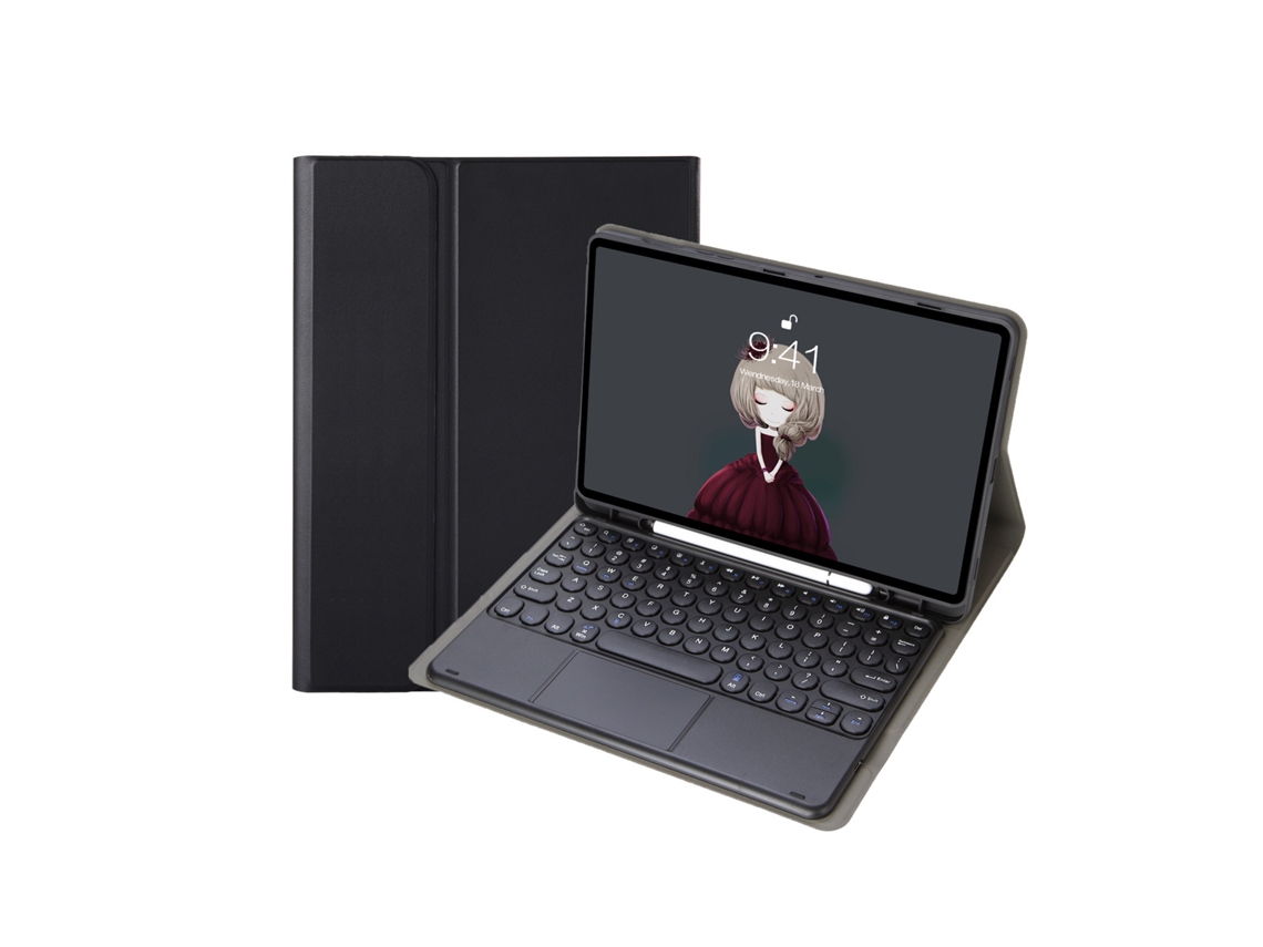 Capa Com Teclado Bluetooth Touch Para Samsung Galaxy Tab S10 Lite De 10.9 Polegadas Sm X400/x406, Teclas Redondas, Preta Gertiz