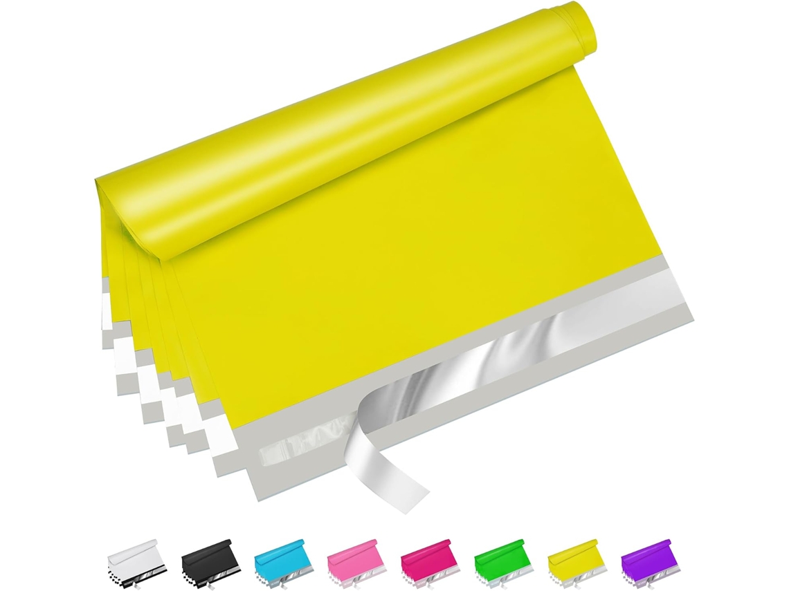 Poly Mailers Lote De 100 Sacos De Expedição Autoadesivos Amarelos De 22,9 X 30,5 Cm