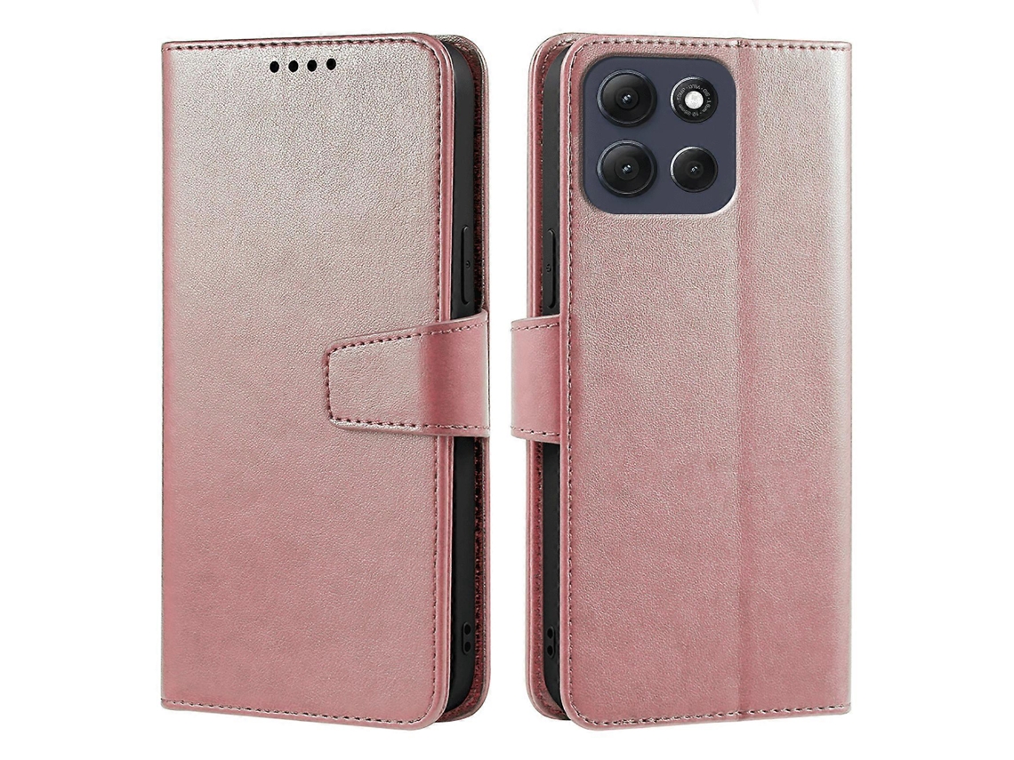 Capa De Couro Para Motorola Moto G86 5g, Suporte Para Cartão, Carteira, Capa De Telefone, Ouro Rosa