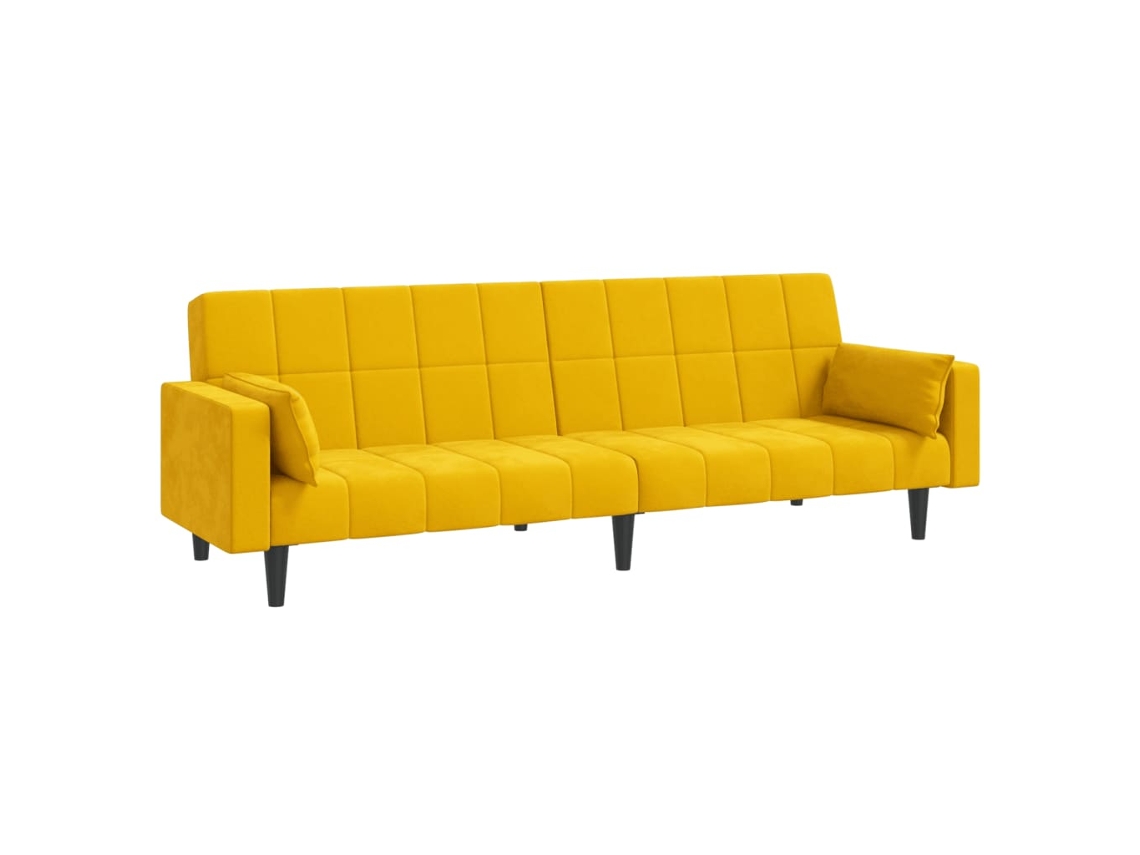 Conjunto 1 Sofá-cama Vidaxl Amarelo Veludo (220 X 84.5 X 69 Cm)