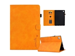 Capa De Couro Com Aba E Design De Sorriso Em Relevo Para Tablets Huawei Matepad T 10 / T 10s / Honor Pad 6 / X6