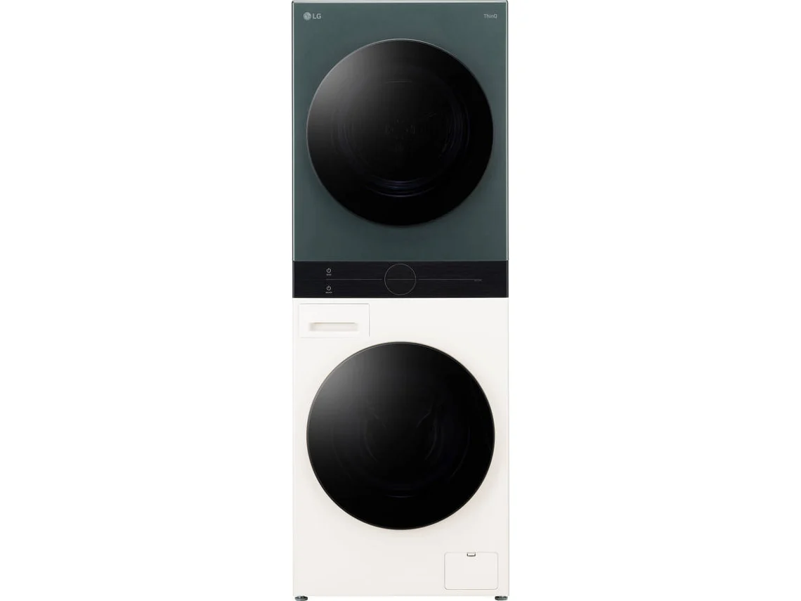 Máquina de Lavar e Secar Roupa LG WashTower WT1210EGF (12/10 kg - 1400 rpm - Verde e Bege)
