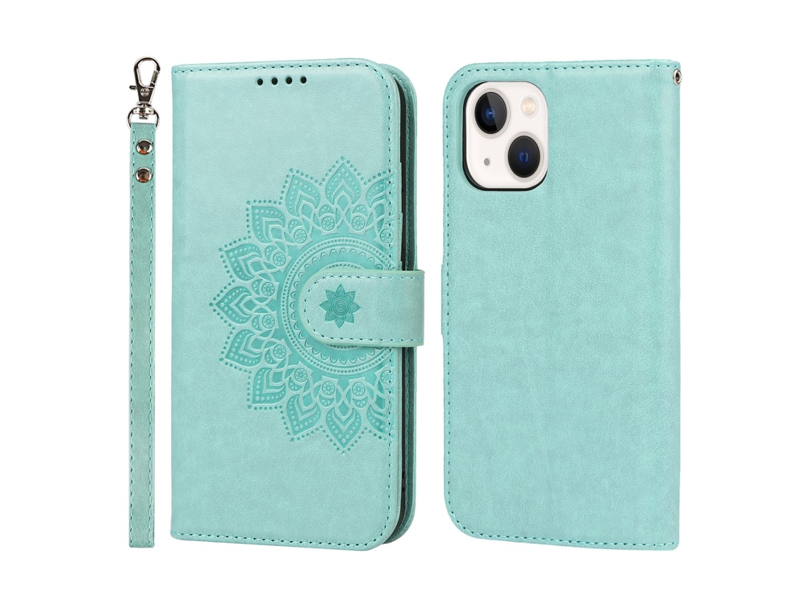 Capa Pega Para Iphone 15 Plus Pele Sintética Verde