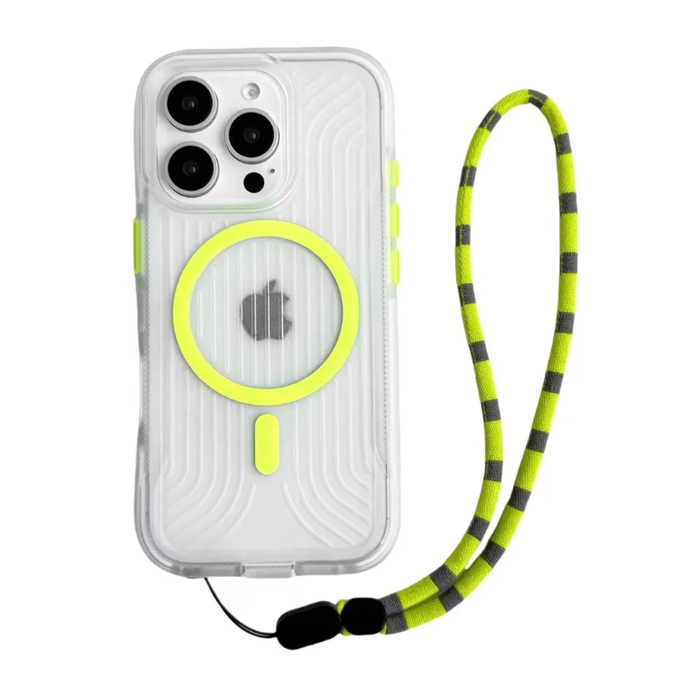 (amarelo, Iphone 15) Capa Para Celular À Prova De Quedas Que Brilha No Escuro, Antiderrapante, Com Alça De Pulso E Fecho Magnético.