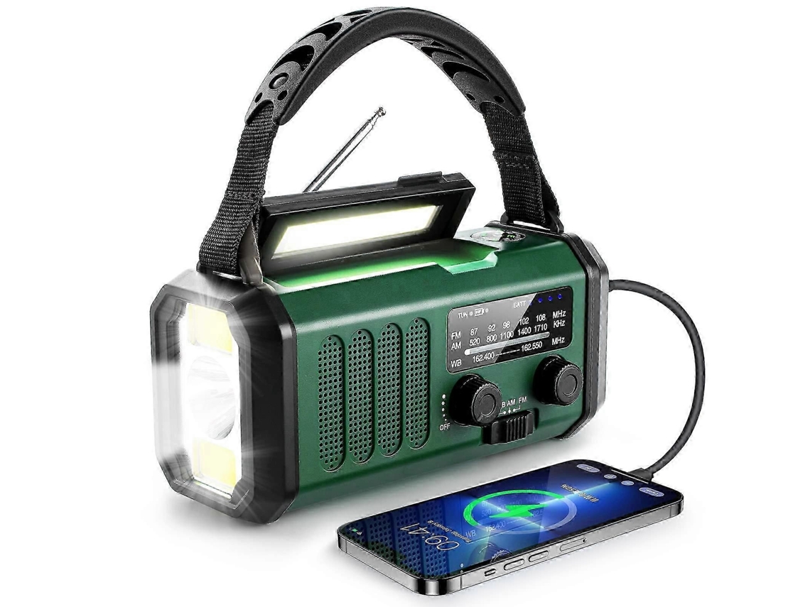 Rádio Solar GOKOCO com dínamo, carregador de celular e funções de sobrevivência