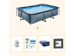 Exit-toys Piscina Exit Retangular - Efeito Pedra - 300x200x65 Cm - 5-peças S233
