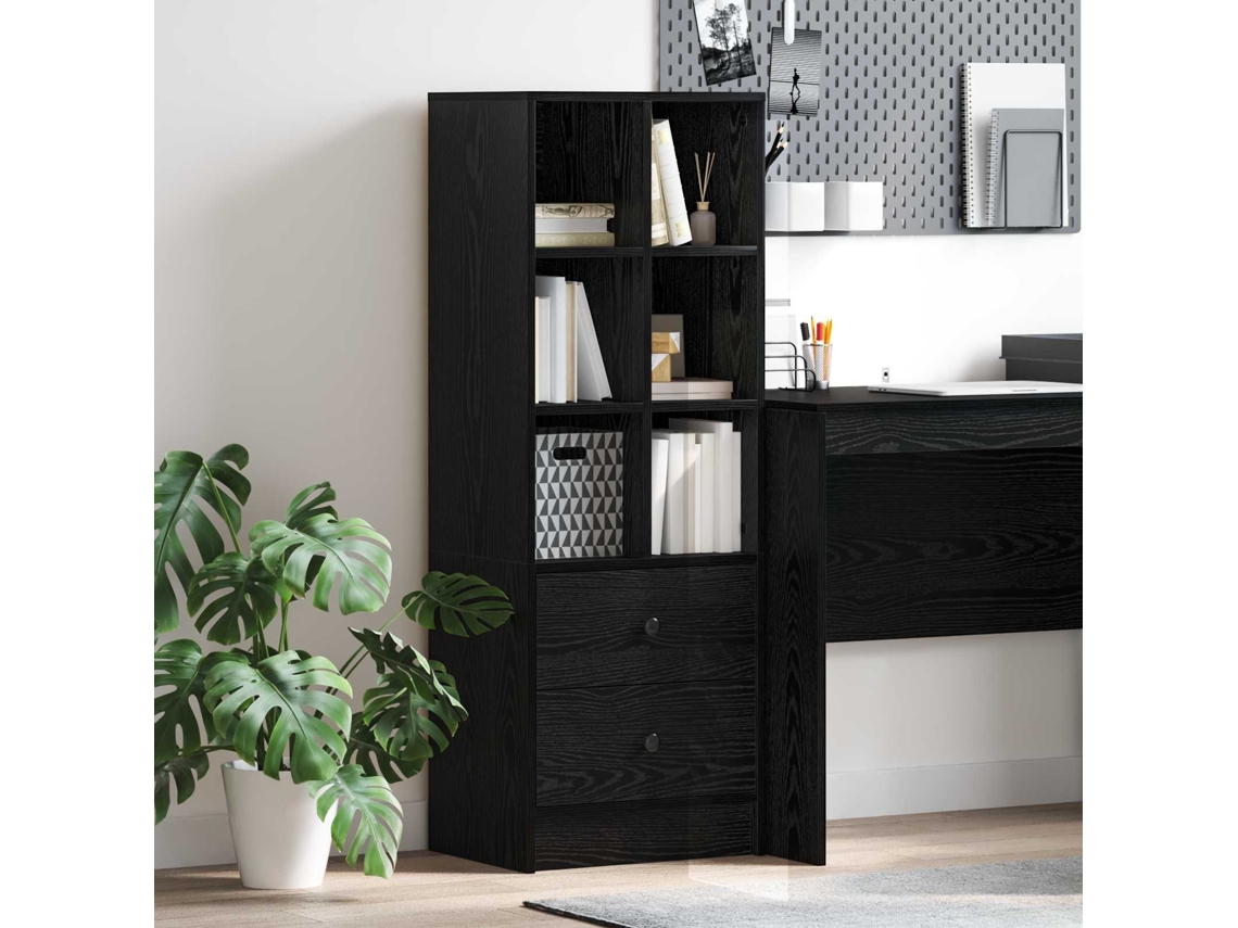 Vidaxl Buffê Com Gaveta Carvalho Preto 45,5 X 34 X 127 Cm