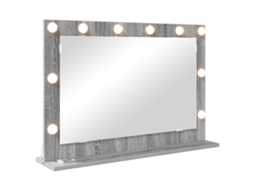 Espelho De Penteadeira Com Luzes Led Cinza Sonoma Vidaxl Cinza Derivados De Madeira (80 X 55 X 18 Cm)