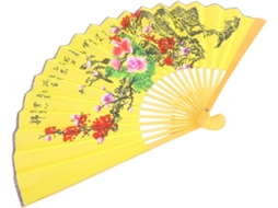 Leque Parede Dobrável Amarelo 0 5x0 9 Bambu Papel Kraft Resistente Decoração Estúdio Fotográfico Estilo GOKOCO
