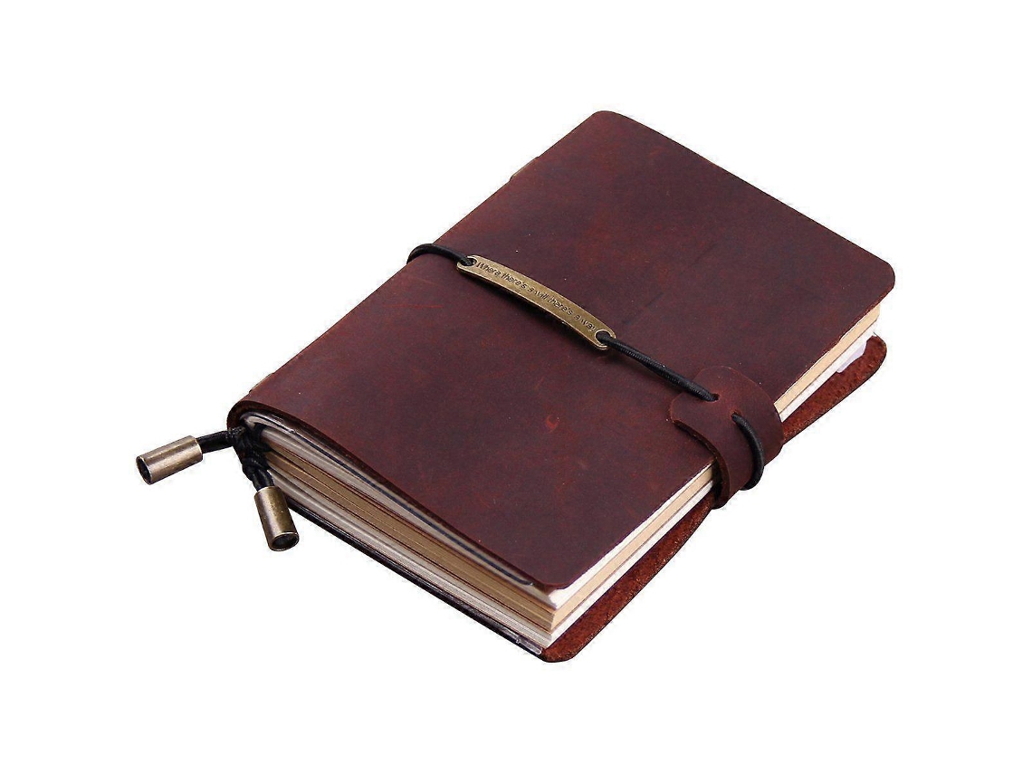 Caderno De Viagem Artesanal Em Couro, Estilo Vintage Bordô, 13,5 X 10,5 Cm, Ideal Para Escrever, Desenhar E Planejar