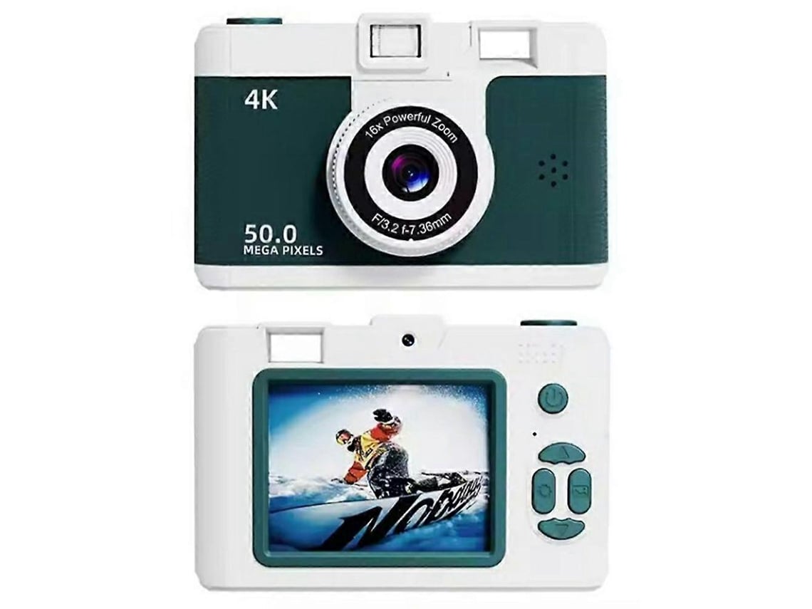 Câmera Digital Hd Com Tela De 2,4 Polegadas, Lente Dupla, Zoom De 16x, Câmera Retrô Ccd Com Flash Led.