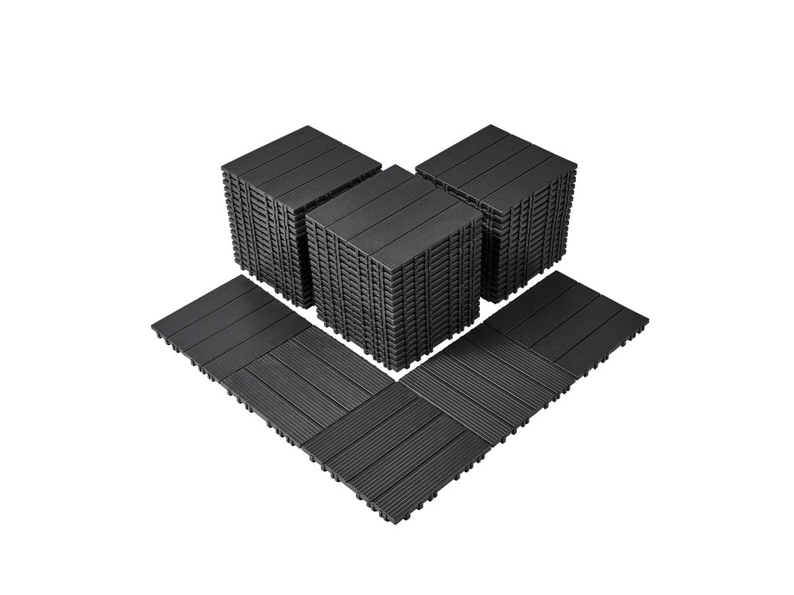 VEVOR Azulejos Entrelaçados para Terraço PP Cinza Escuro 300 x 300 x 20 mm 54 unid.