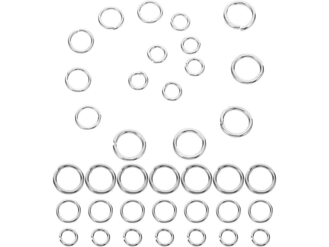 Conjunto De 600 Argolas De Metal Abertas, Brancas E Prateadas