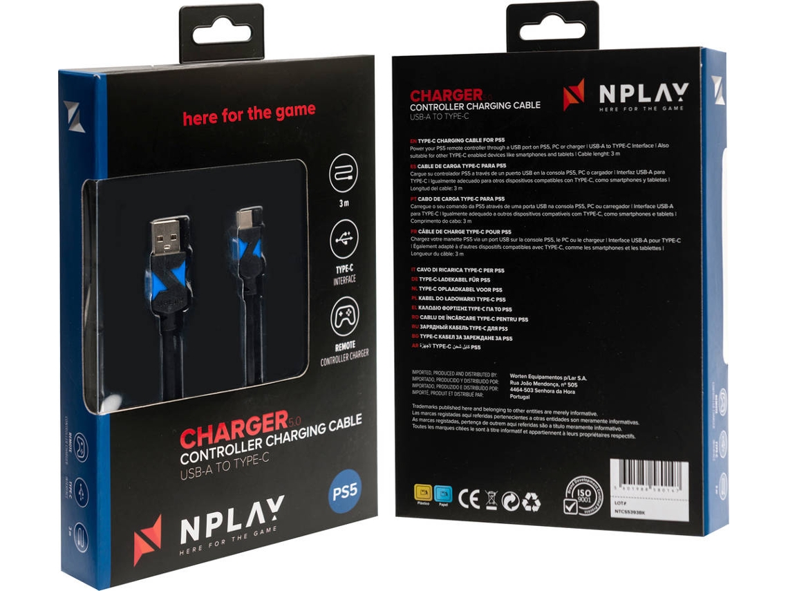 Cabo Type-C NPLAY Ps5 Charge 5.0 (3M)