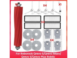 Kit De Acessórios Para Aspirador Robótico Roborock Qrevo S/qrevo Maxv/qrevo S/qrevo Plus: Escova, Filtro E Esfregão.