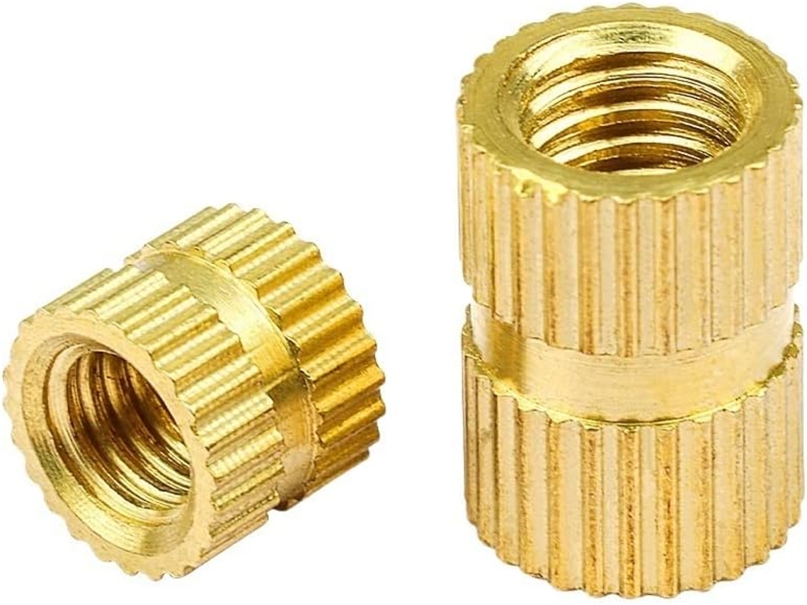 20 40 60 100 Peças Porca De Inserção Latão M2 5 M3 M4 M5 M6 Com Rosca Serrilhada Para Impressão 3d Tamanho M5x6x7