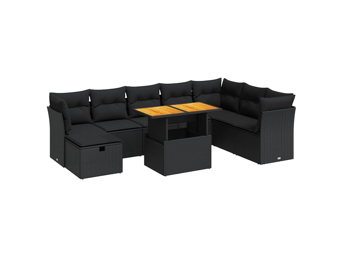Garden Sofa Set, Garden Sofa Sets Vidaxl Preto Rattan / Vime (n/a)