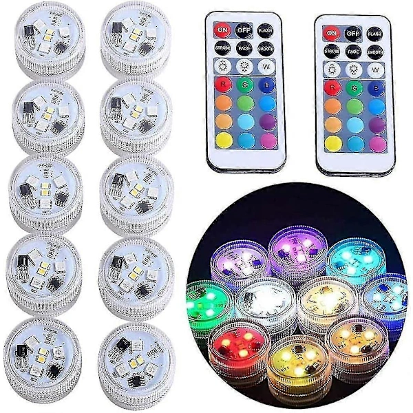 Luzes Subaquáticas À Prova D'água para Banheira de Hidromassagem, Velas de Chá com Controle Remoto, Rgb Multicoloridas BRILVIBERA