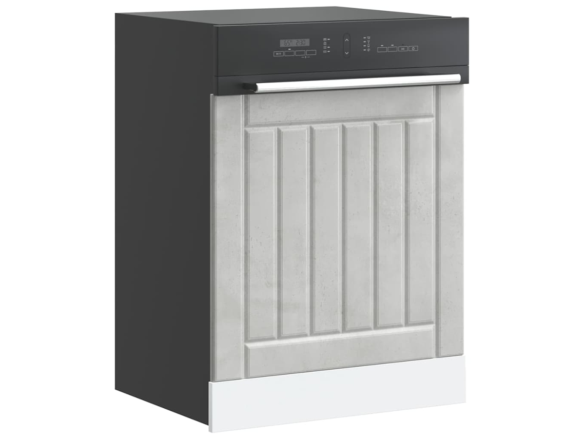 Vidaxl Painel Máquina Lavar Louça Lucca Deriv. Madeira Cinza Cimento
