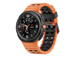 Bracelete Silicone Bicolor com Fivela de Liberação Rápida para Samsung Galaxy Watch 8 / 8 Classic Laranja e Preto XIAOMOYU