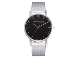 Relógio de pulso feminino Lvpai, estilo casual e elegante para negócios, pulseira de silicone, mostrador prateado e preto.
